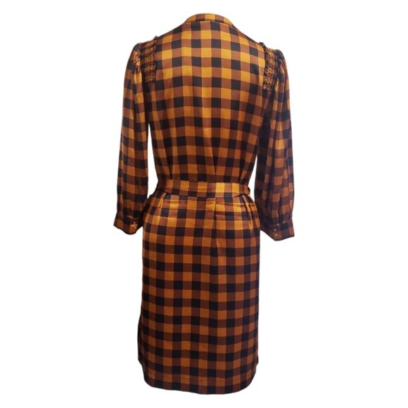 CT1945 Scotch & Soda NWT Copper & Black Checkered Dress S - Picture 3 of 10